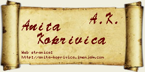 Anita Koprivica vizit kartica